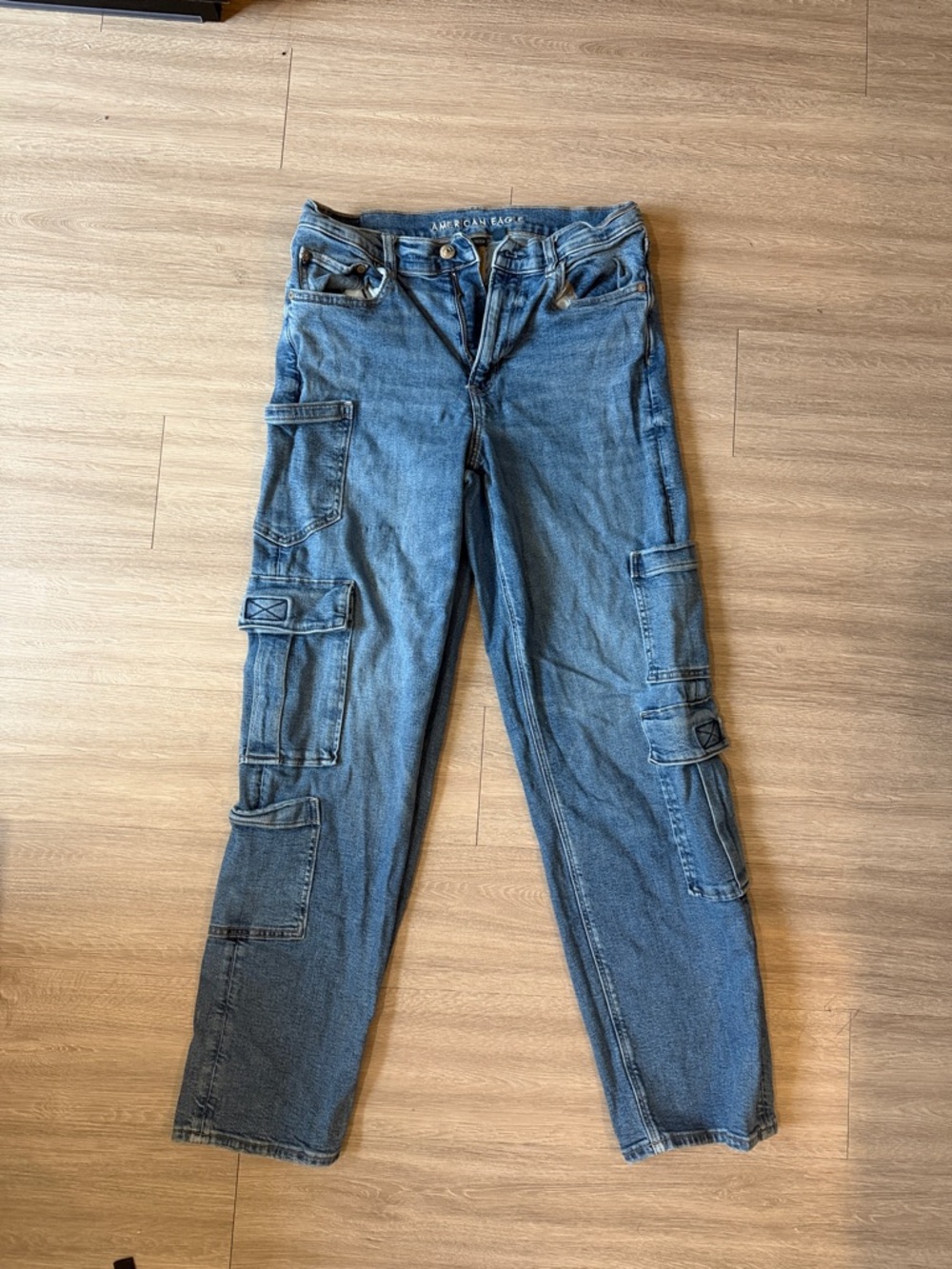 American Eagle Women’s Blue Cargo Jeans